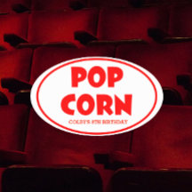 Oval Popcorn Personalisiert Stickers