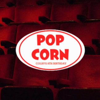 Oval Popcorn Personalisiert Stickers