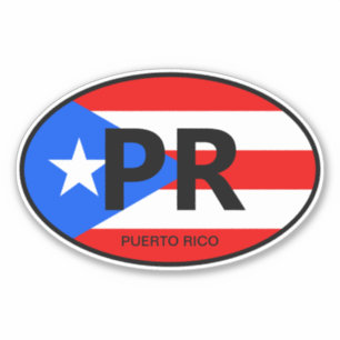 Oval Puerto Rico Vinyl Aufkleber für Auto & mehr