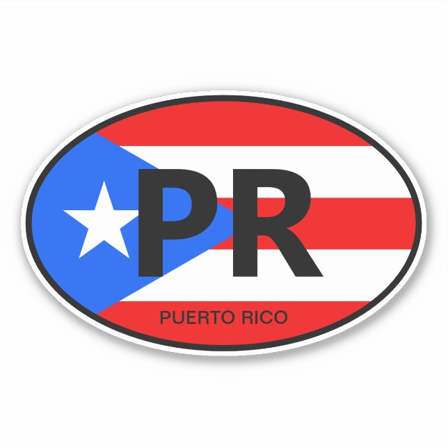 Oval Puerto Rico Vinyl Aufkleber für Auto & mehr (Vorderseite)