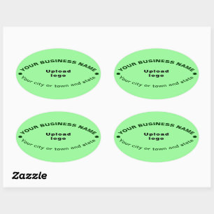 Oval Shape Business-Marke auf hellgrünem Aufkleber