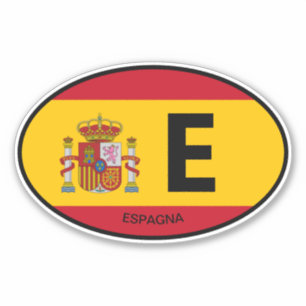Oval Spain Flaggenstaat Code Vinyl Car Aufkleber