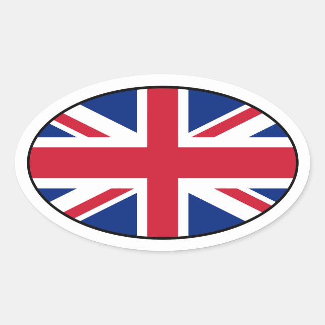 Oval Sticker für britische Flagge (Vorderseite)