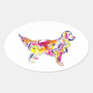 Oval Sticker für Golden Retriever