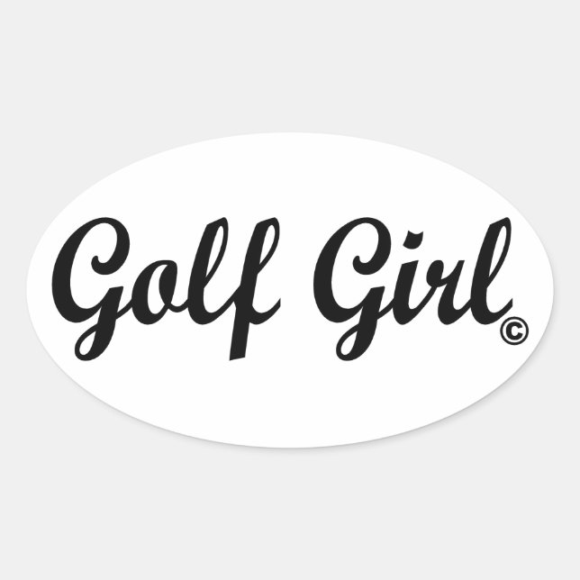 Oval Sticker für Golf Girl (Vorderseite)