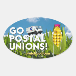 Oval Stickers (4/pg) - Go Postal Gewerkschaften!