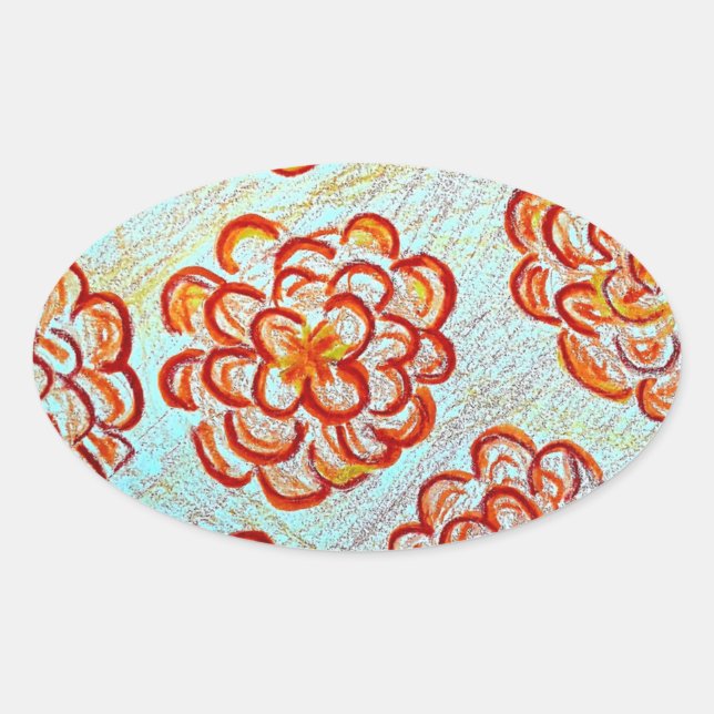 Oval Stickers Marigolds, (Vorderseite)
