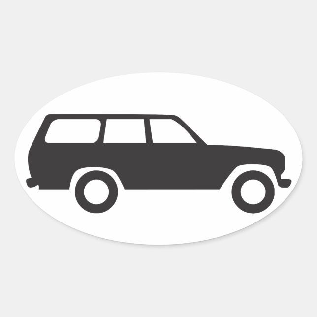 Oval Toyota Land Cruiser 60er Icon Sticker (Vorderseite)