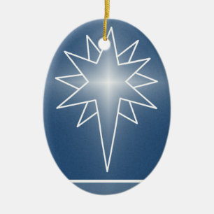 Oval Weihnachtsschmuck im Nordstern, blau