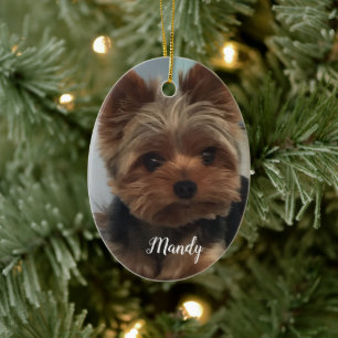 Oval Yorkie Ornament