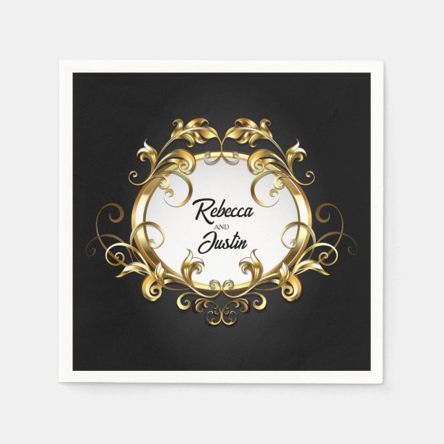 Ovale Antiquitätenbanner Modernes Boho Napkins Serviette (Vorderseite)