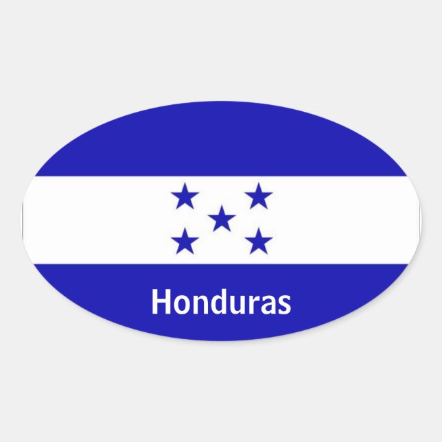 Ovale Aufkleber der honduras-Flagge (Vorderseite)