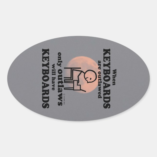 Ovale Aufkleber für Tastaturen verboten (Vorderseite)