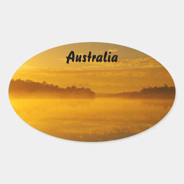 Ovale Aufkleber - Goldener Sonnenaufgang Australie (Vorderseite)
