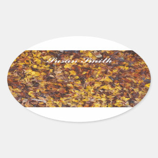 Ovale Aufkleber mit Foto - Leaf-Einstreu