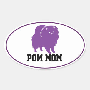 Ovale Aufkleber - Pom-Mama