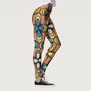 Ovale Blume der 70er Jahre Leggings