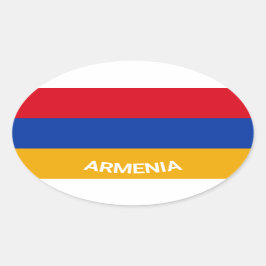 Ovale Flagge im Stile Armenien Eurio mit Namen Ovaler Aufkleber