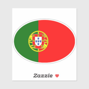Ovale Flagge Portugals Aufkleber
