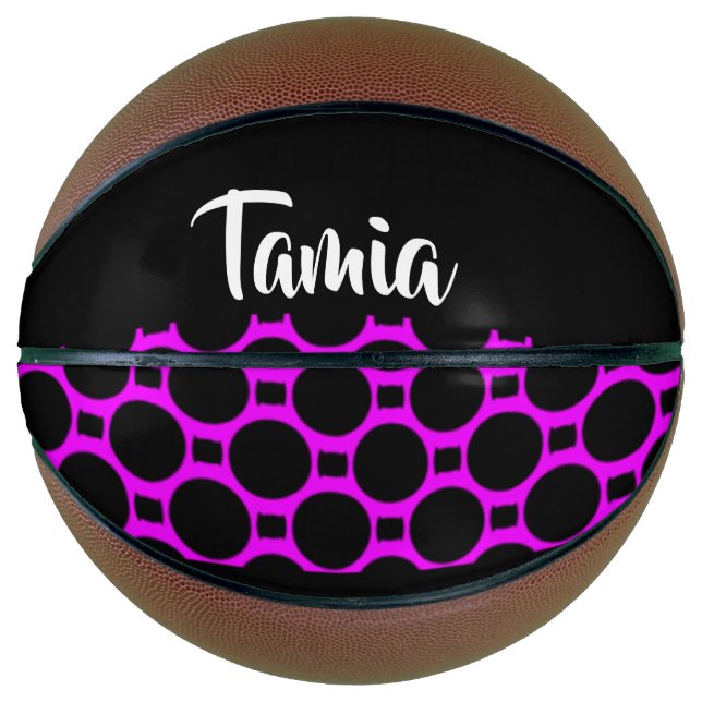 Ovale Formen rosa schwarz Basketball (Vorderseite)