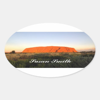 Ovale Foto-Aufkleber mit Namen - Australisches Out Ovaler Aufkleber