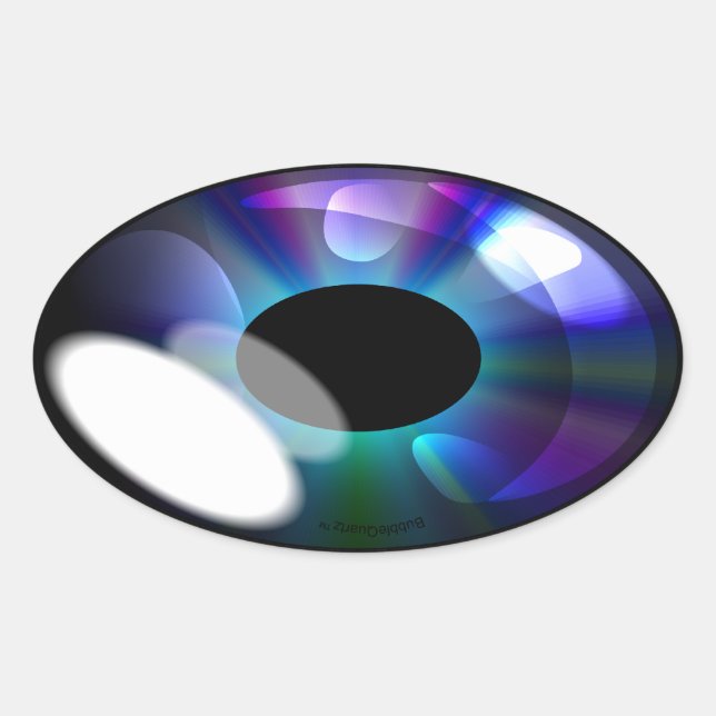 Ovale glänzende Augenkleber Ovaler Aufkleber (Vorderseite)