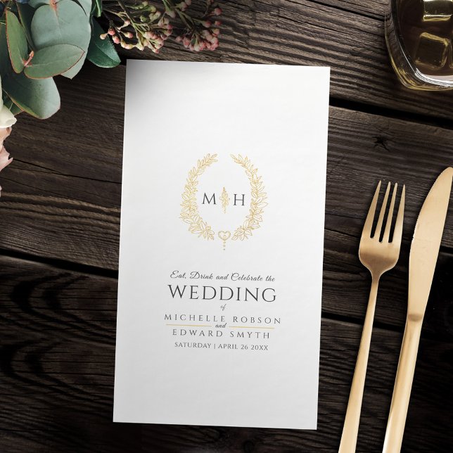 Ovale Hochzeit der Schwarzen und Goldenen Kleider Serviette (Von Creator hochgeladen)