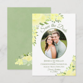 Ovale Hochzeit des Gelben Fotos Save The Date