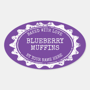 Ovale mit Liebe gebacken Aufkleber für selbstgemac