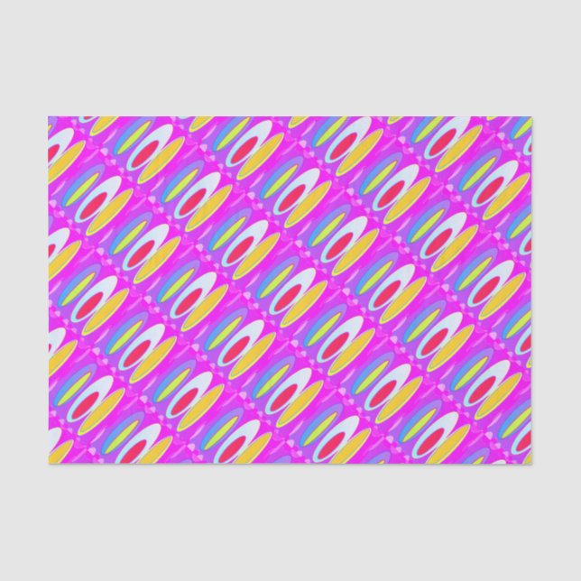 Ovale Musterkunst in gemischten Farben hell modern Seidenpapier (Vorderseite)