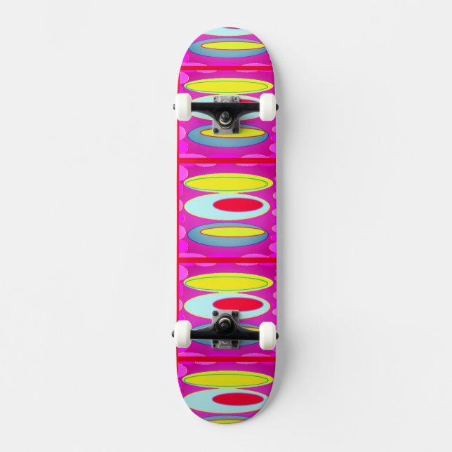 Ovale Musterkunst in gemischten Farben hell modern Skateboard (Vorderseite)