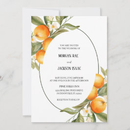 Ovale Orangen Hochzeitseinladung Einladung