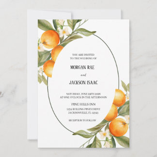 Ovale Orangen Hochzeitseinladung Einladung