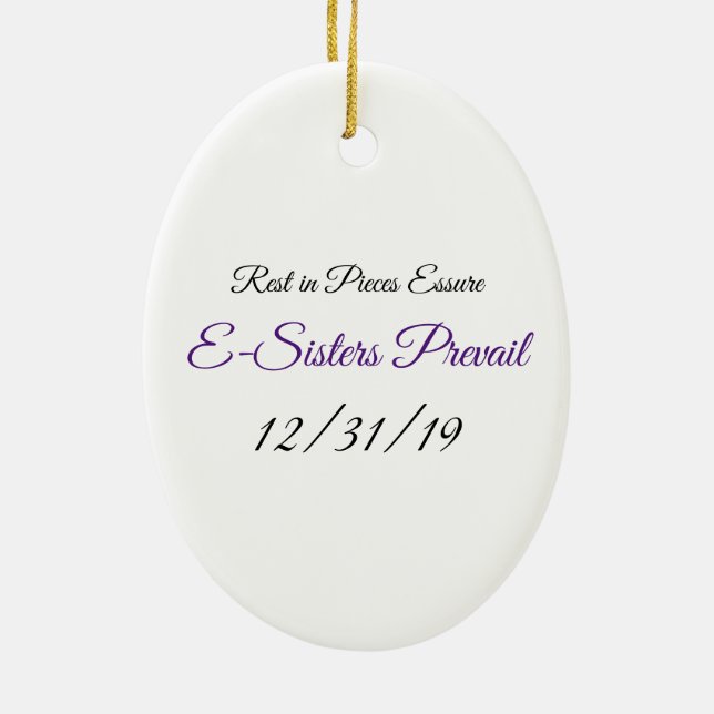 Ovale Ornament E-Sisters Preval, ASHES Logo (Hinten)
