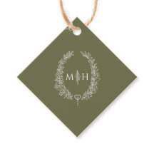 Ovale Oval-Kranz-Monogramm-Hochzeit