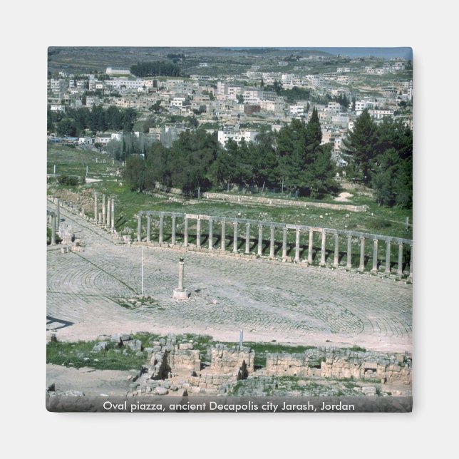 Ovale Piazza, antike Decapolis Stadt Jarash, Jorda Magnet (Vorne)