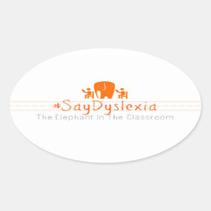 Ovale #SayDyslexia Aufkleber, Blatt von 4 Ovaler Aufkleber