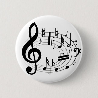 Ovale schwarze Noten Button