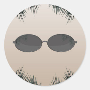 Ovale Sonnenbrille Sommer Strand Poolparty Runder Aufkleber
