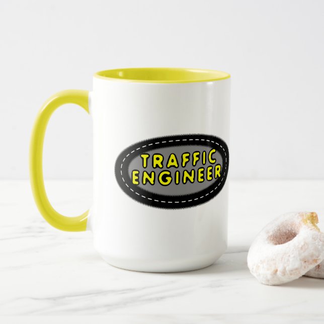 Ovale Tasse des Verkehrsingenieurs (Mit Donut)