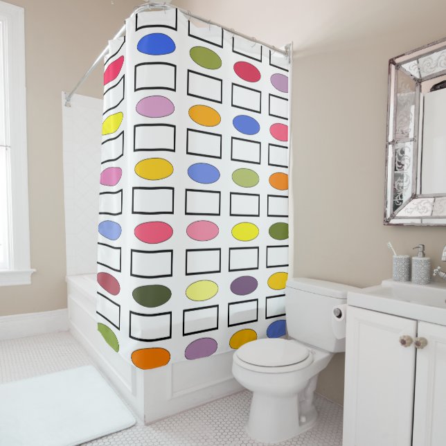 Ovale und Rechtecke - Blumengarten Duschvorhang (Beispiel)