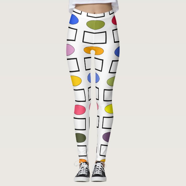 Ovale und Rechtecke - Blumengarten Leggings (Vorderseite)