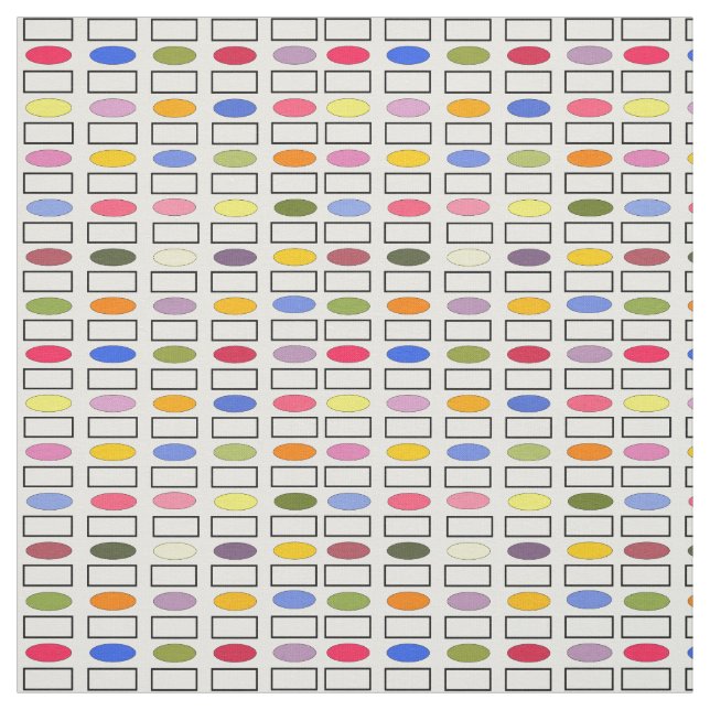Ovale und Rechtecke - Blumengarten Stoff (Muster)