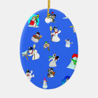 ovale Verzierung der Schneemänner Weihnachts Keramik Ornament