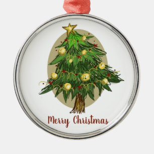 Ovale Weihnachtsbaumverzierung Ornament Aus Metall
