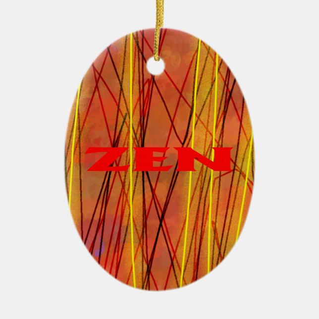 Ovale Zen-Keramik Keramik Ornament (Vorne)