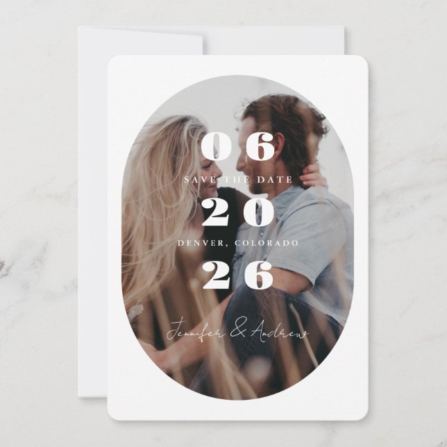 Ovale Zierleiste Save The Date (Vorderseite)