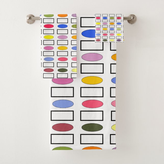 Ovalen und Rechtecke - Kleiner Blumengarten Badhandtuch Set (Insitu)