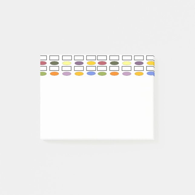 Ovalen und Rechtecke - Kleiner Blumengarten Post-it Klebezettel (Vorderseite)