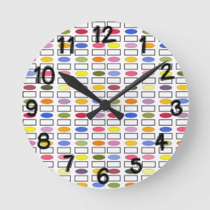 Ovalen und Rechtecke - Kleiner Blumengarten Runde Wanduhr